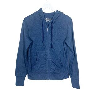 Quince Womens Blue Full Zip Up sustainable recycled polyester hoodie medium